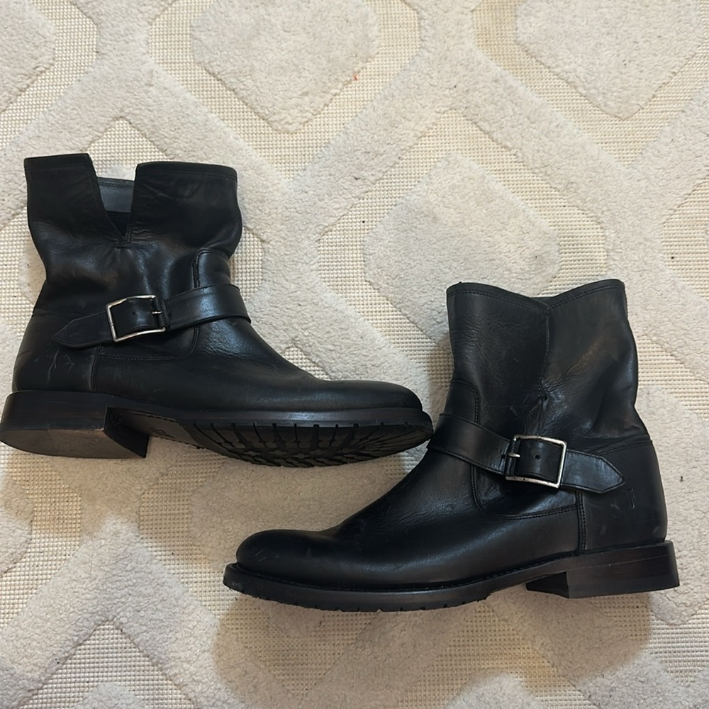 Black leather Frye boots